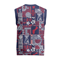 Guam Felis Pasgua Christmas Knitted V-Neck Vest Pacific Patchwork Xmas Vibes LT9 - Polynesian Pride