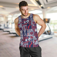 Guam Felis Pasgua Men Tank Top Pacific Patchwork Xmas Vibes LT9 Blue - Polynesian Pride