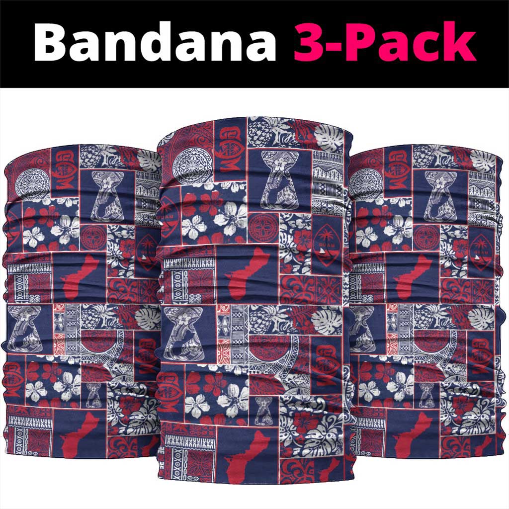 Guam Felis Pasgua Neck Gaiter Pacific Patchwork Xmas Vibes LT9 package One Size: 25*50cm Blue - Polynesian Pride
