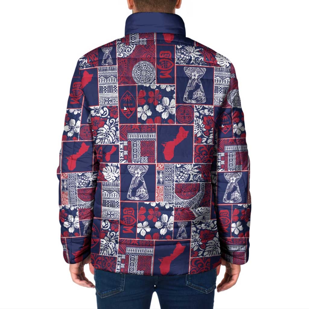 Guam Felis Pasgua Padded Jacket Pacific Patchwork Xmas Vibes LT9 - Polynesian Pride