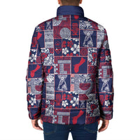 Guam Felis Pasgua Padded Jacket Pacific Patchwork Xmas Vibes LT9 - Polynesian Pride