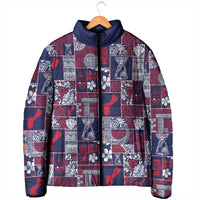 Guam Felis Pasgua Padded Jacket Pacific Patchwork Xmas Vibes LT9 - Polynesian Pride