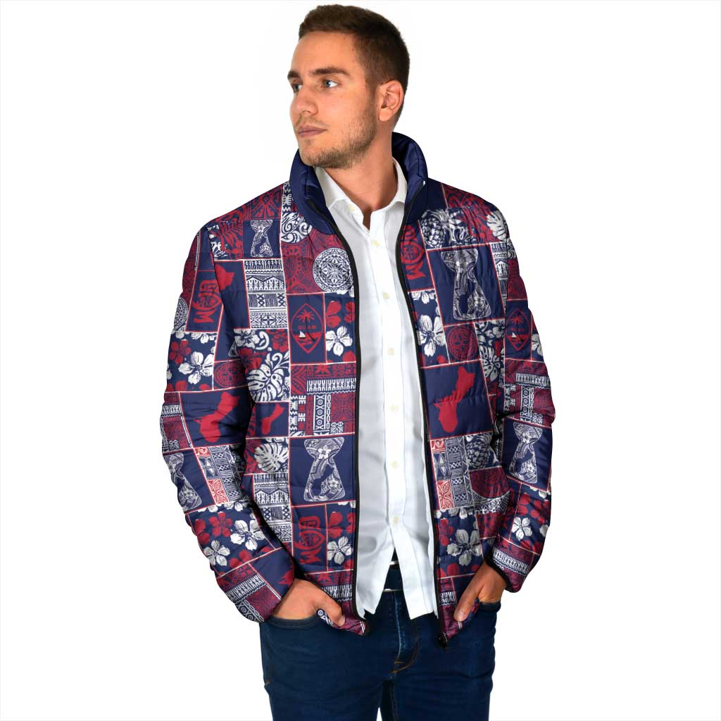 Guam Felis Pasgua Padded Jacket Pacific Patchwork Xmas Vibes LT9 - Polynesian Pride