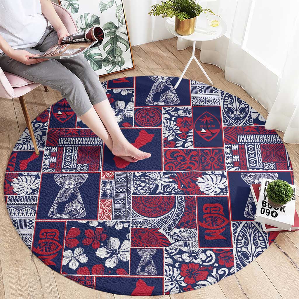 Guam Felis Pasgua Round Carpet Pacific Patchwork Xmas Vibes LT9 - Polynesian Pride