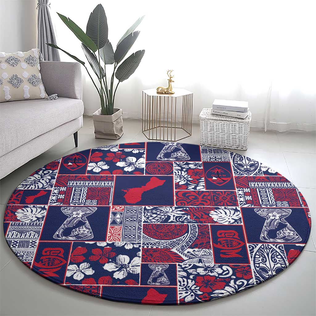 Guam Felis Pasgua Round Carpet Pacific Patchwork Xmas Vibes LT9 - Polynesian Pride