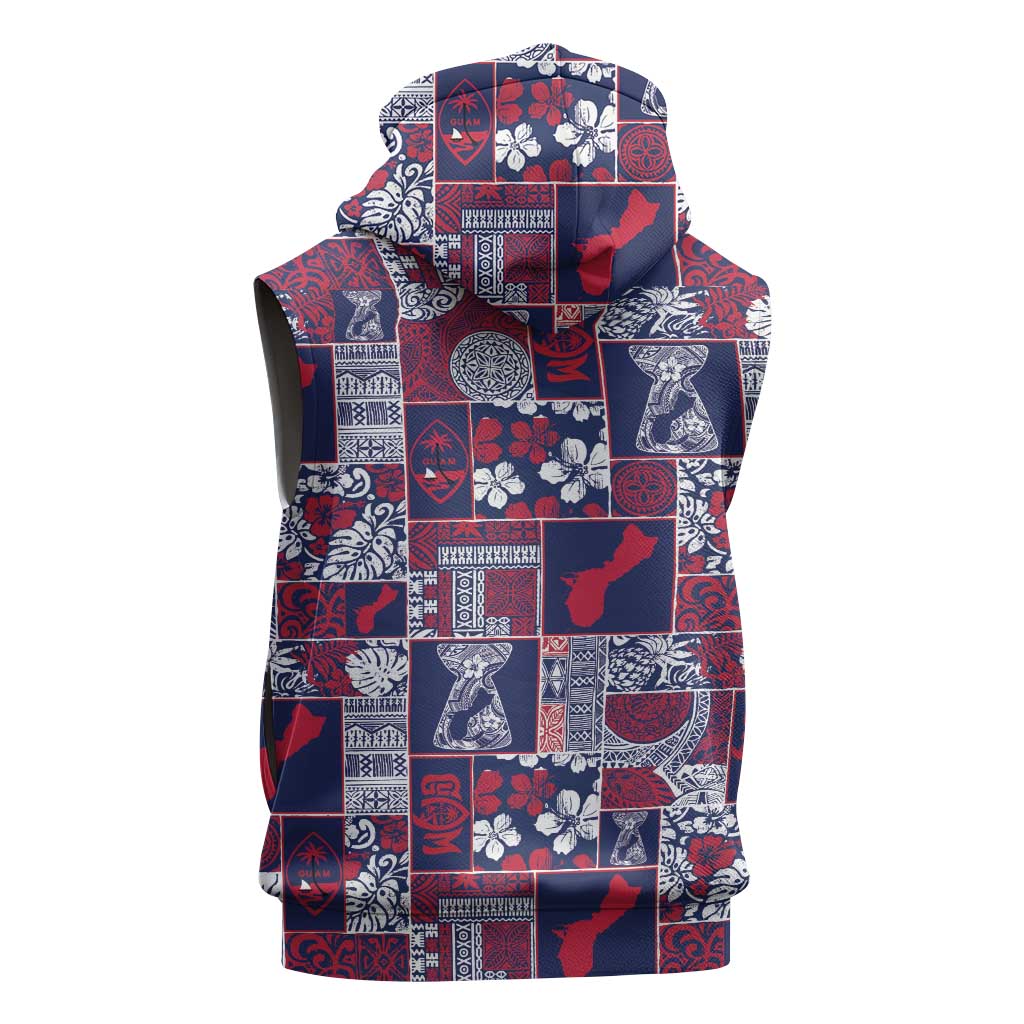 Guam Felis Pasgua Sleeveless Hoodie Pacific Patchwork Xmas Vibes LT9 - Polynesian Pride