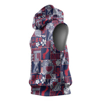 Guam Felis Pasgua Sleeveless Hoodie Pacific Patchwork Xmas Vibes LT9 - Polynesian Pride