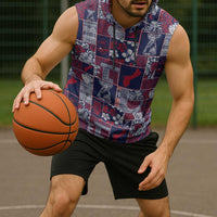 Guam Felis Pasgua Sleeveless Hoodie Pacific Patchwork Xmas Vibes LT9 - Polynesian Pride