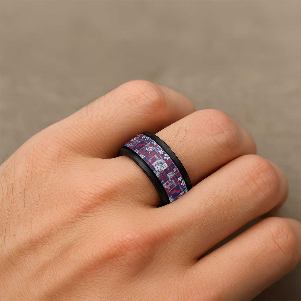 Guam Felis Pasgua Spinner Ring Pacific Patchwork Xmas Vibes LT9 - Polynesian Pride