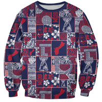 Guam Felis Pasgua Sweatshirt Pacific Patchwork Xmas Vibes LT9 Unisex Blue - Polynesian Pride