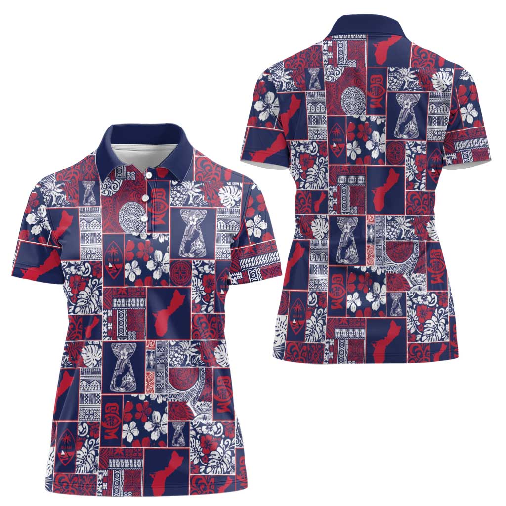 Guam Felis Pasgua Women Polo Shirt Pacific Patchwork Xmas Vibes LT9 - Polynesian Pride