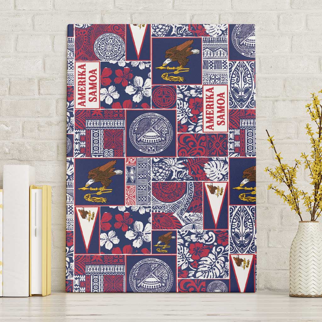 Manuia le Kerisimasi American Samoa Canvas Wall Art Pacific Patchwork Xmas Vibes LT9 Without Frame Blue - Polynesian Pride