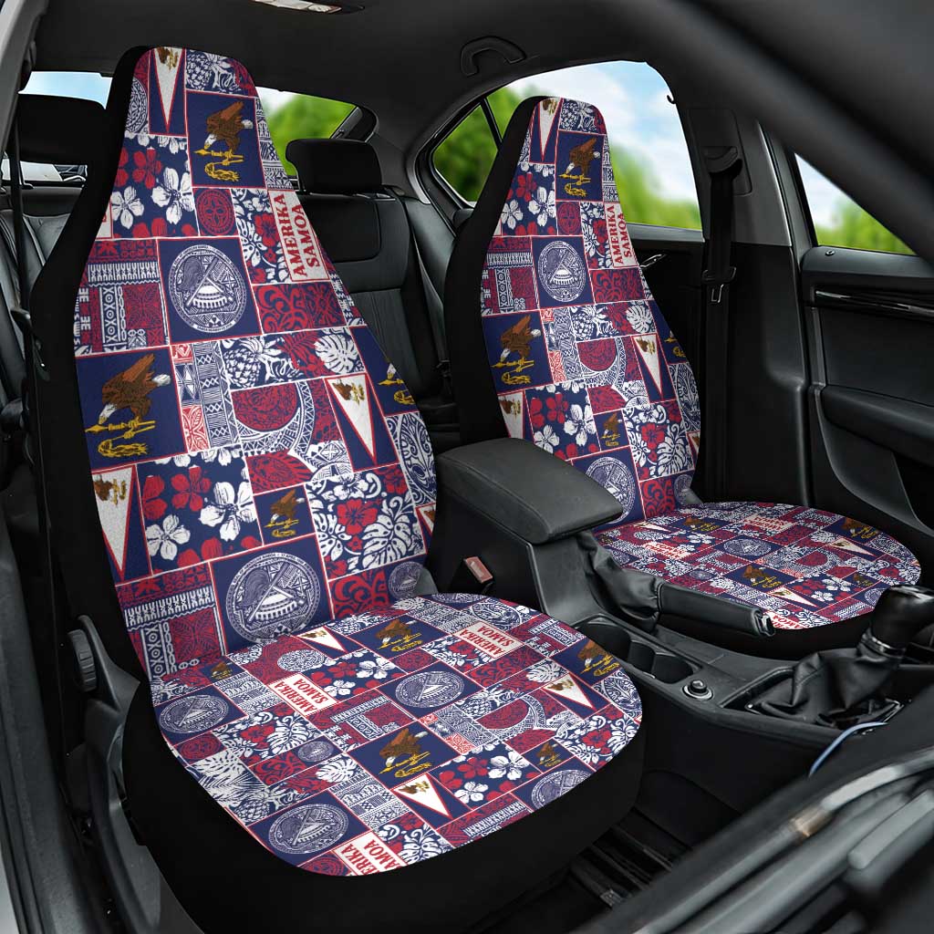Manuia le Kerisimasi American Samoa Car Seat Cover Pacific Patchwork Xmas Vibes LT9 One Size Blue - Polynesian Pride