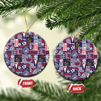 Manuia le Kerisimasi American Samoa Ceramic Ornament Pacific Patchwork Xmas Vibes LT9 Circle Blue - Polynesian Pride