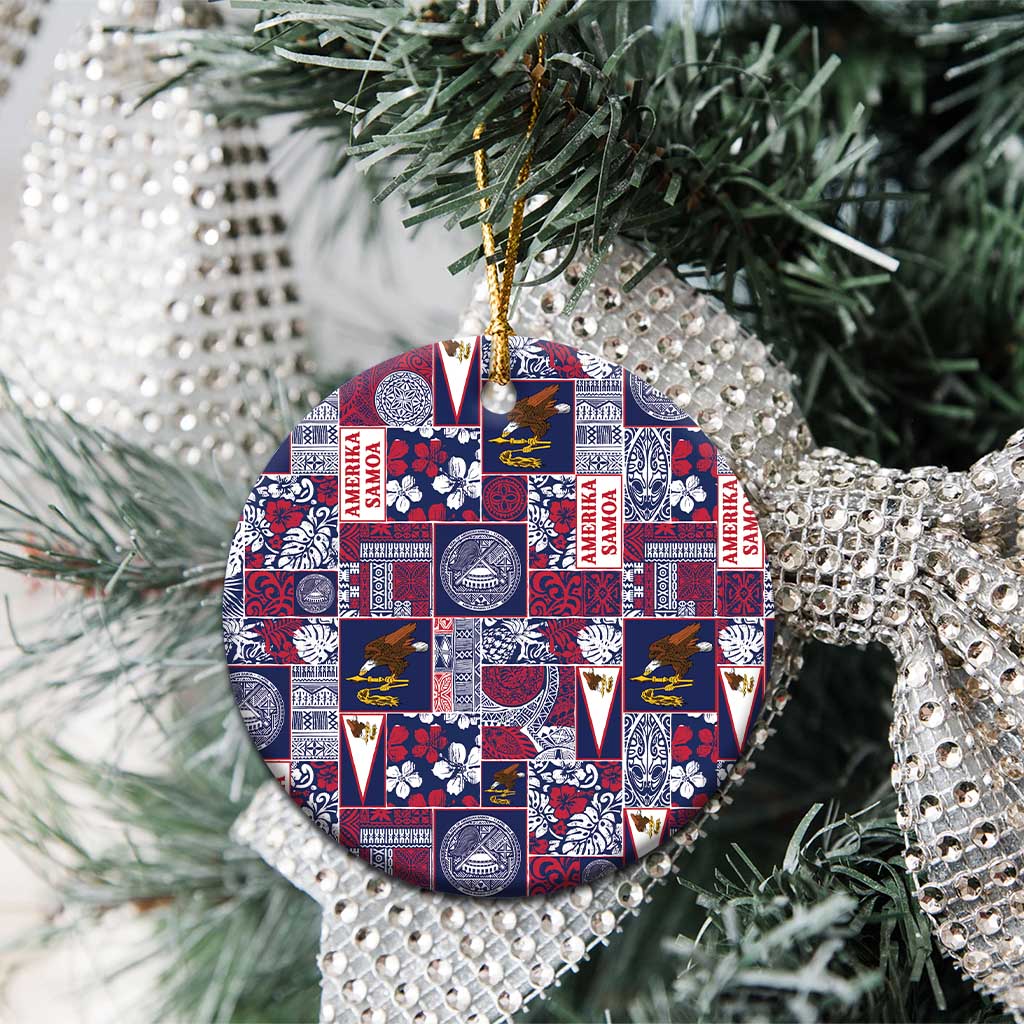 Manuia le Kerisimasi American Samoa Ceramic Ornament Pacific Patchwork Xmas Vibes LT9 - Polynesian Pride