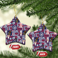 Manuia le Kerisimasi American Samoa Ceramic Ornament Pacific Patchwork Xmas Vibes LT9 Star Blue - Polynesian Pride