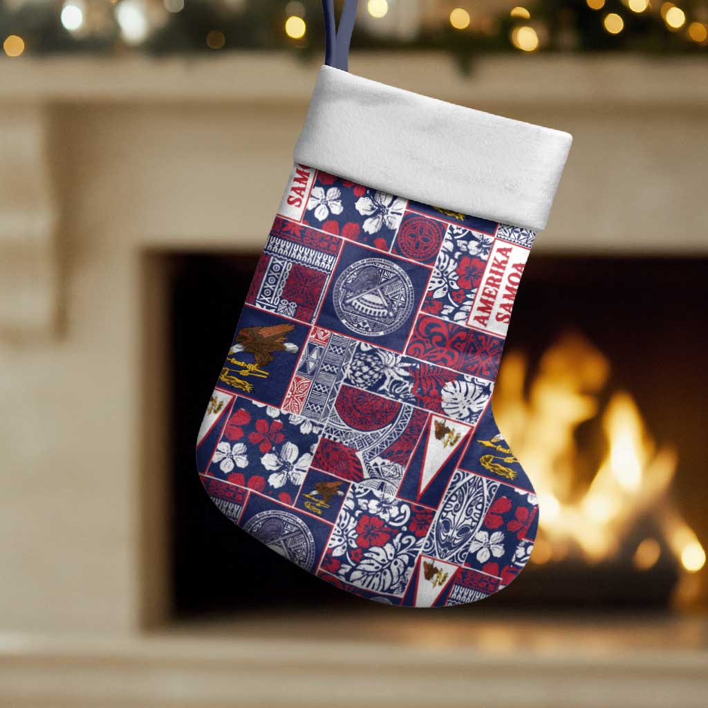 Manuia le Kerisimasi American Samoa Christmas Stocking Pacific Patchwork Xmas Vibes LT9 Set of 2 Blue - Polynesian Pride