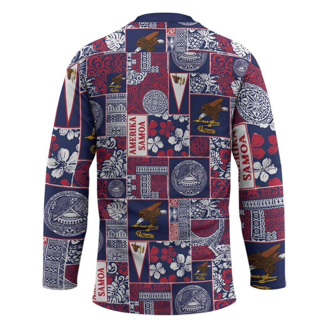 Manuia le Kerisimasi American Samoa Hockey Jersey Pacific Patchwork Xmas Vibes LT9 - Polynesian Pride
