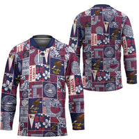 Manuia le Kerisimasi American Samoa Hockey Jersey Pacific Patchwork Xmas Vibes LT9 - Polynesian Pride