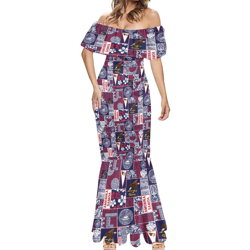 Manuia le Kerisimasi American Samoa Mermaid Dress Pacific Patchwork Xmas Vibes LT9 - Polynesian Pride