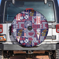 Manuia le Kerisimasi American Samoa Spare Tire Cover Pacific Patchwork Xmas Vibes LT9 Blue - Polynesian Pride