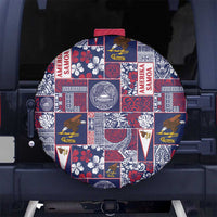 Manuia le Kerisimasi American Samoa Spare Tire Cover Pacific Patchwork Xmas Vibes LT9 No hole Blue - Polynesian Pride