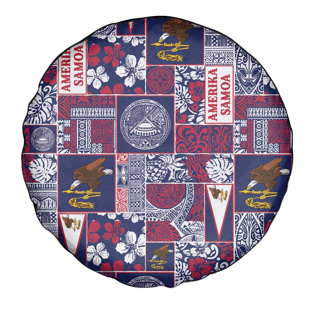 Manuia le Kerisimasi American Samoa Spare Tire Cover Pacific Patchwork Xmas Vibes LT9 - Polynesian Pride