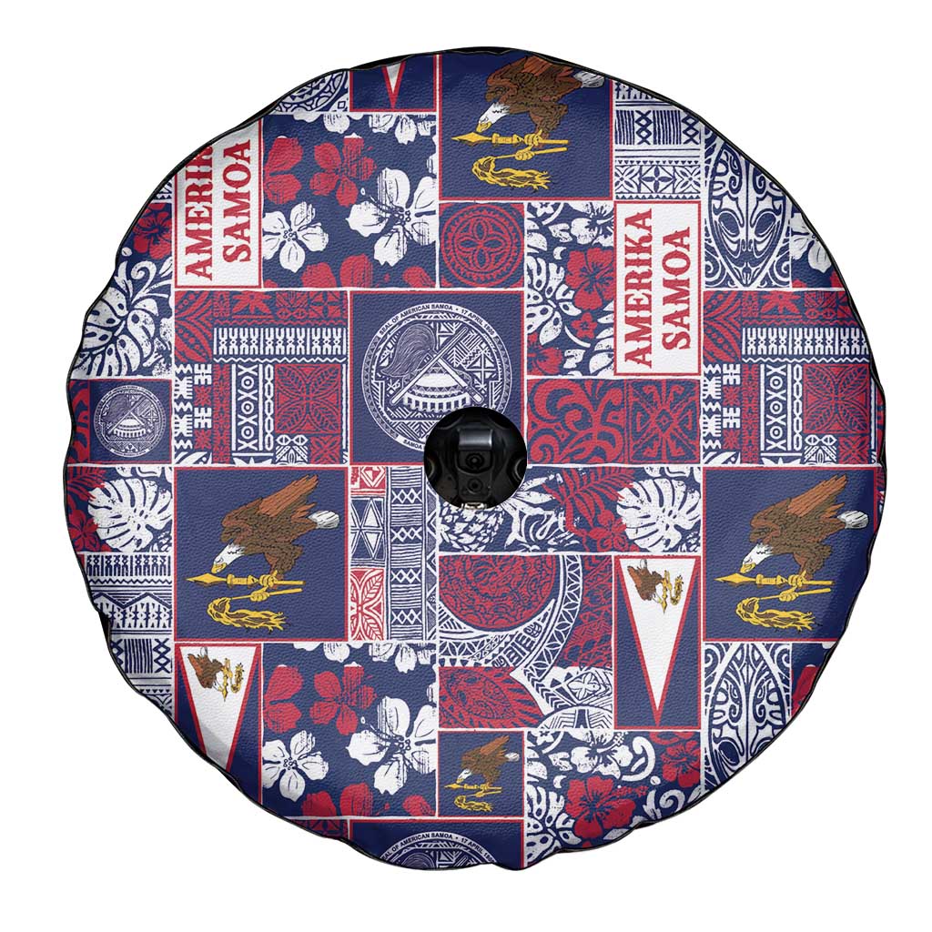 Manuia le Kerisimasi American Samoa Spare Tire Cover Pacific Patchwork Xmas Vibes LT9 - Polynesian Pride