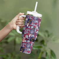 Manuia le Kerisimasi American Samoa Tumbler With Handle Pacific Patchwork Xmas Vibes LT9 - Polynesian Pride