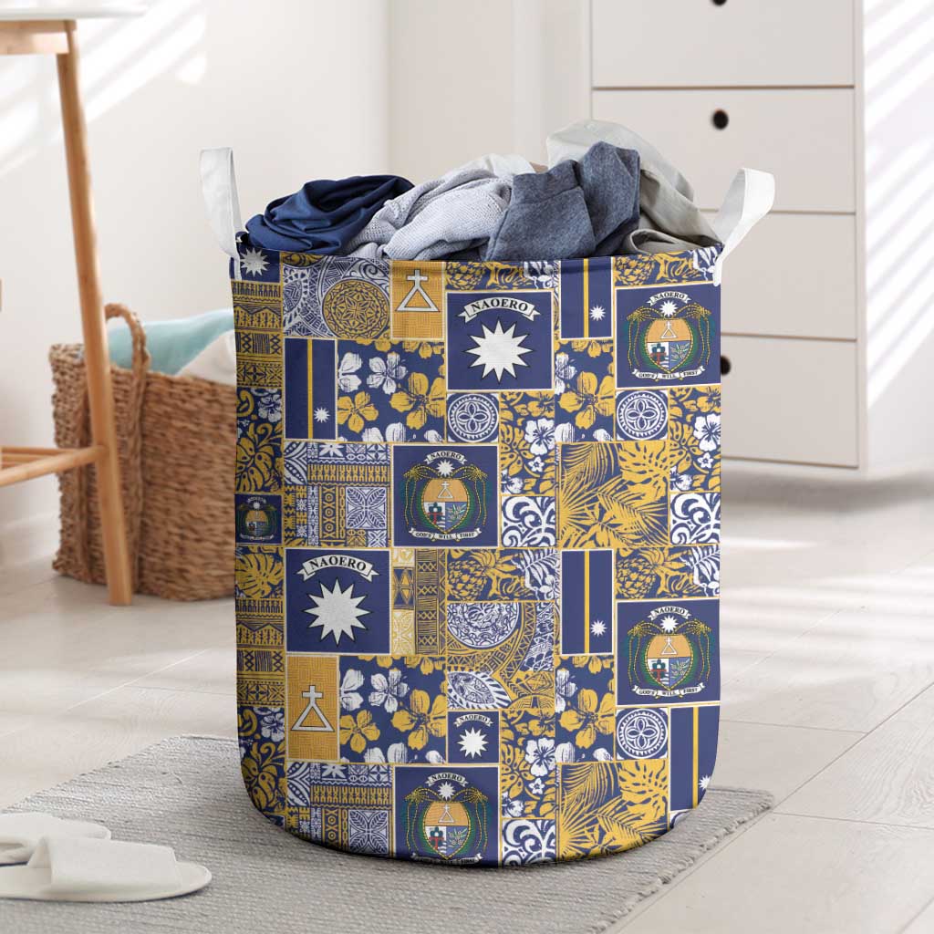 Ekamawir omo Nauru Laundry Basket Pacific Patchwork Xmas Vibes LT9 Blue - Polynesian Pride