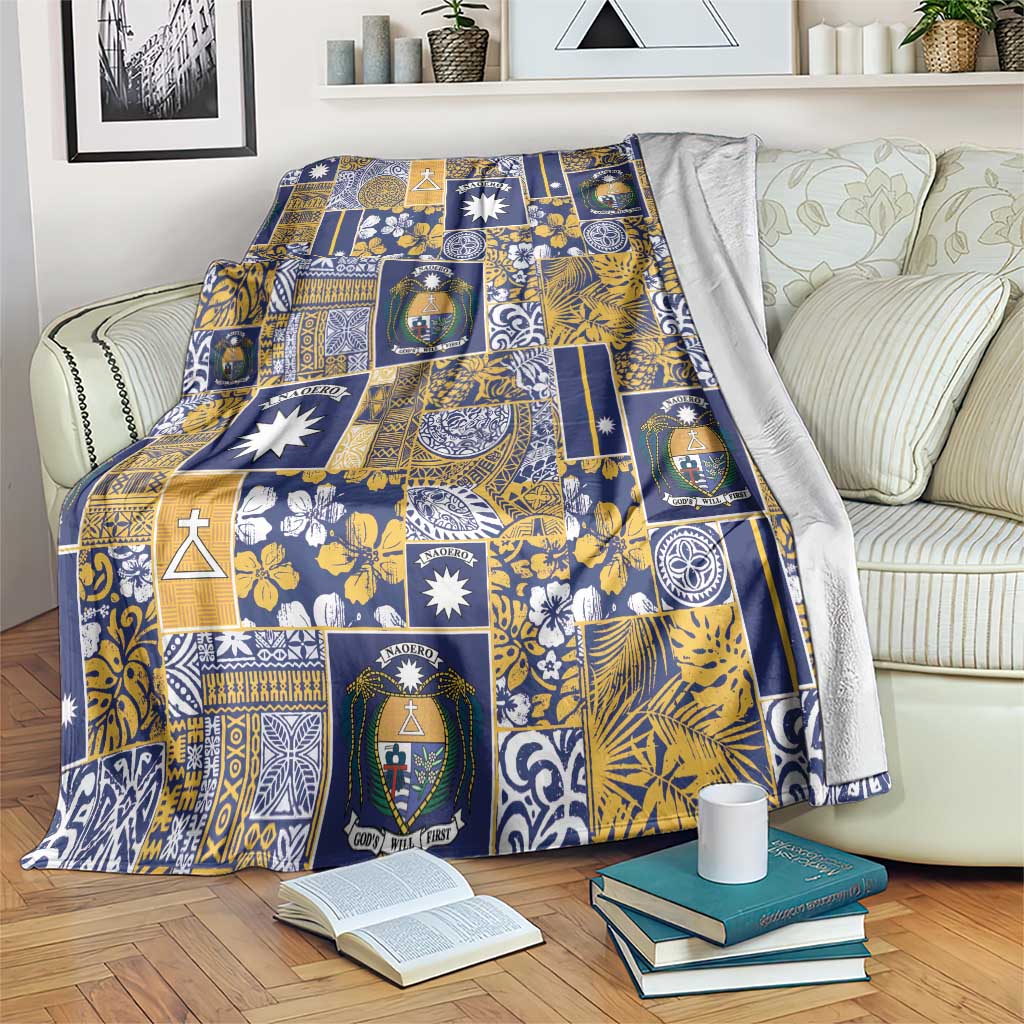 Ekamawir omo Nauru Blanket Pacific Patchwork Xmas Vibes LT9 Blue - Polynesian Pride