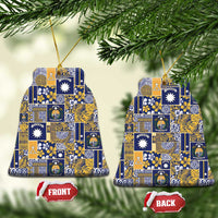 Ekamawir omo Nauru Ceramic Ornament Pacific Patchwork Xmas Vibes LT9 Bell Flake Blue - Polynesian Pride