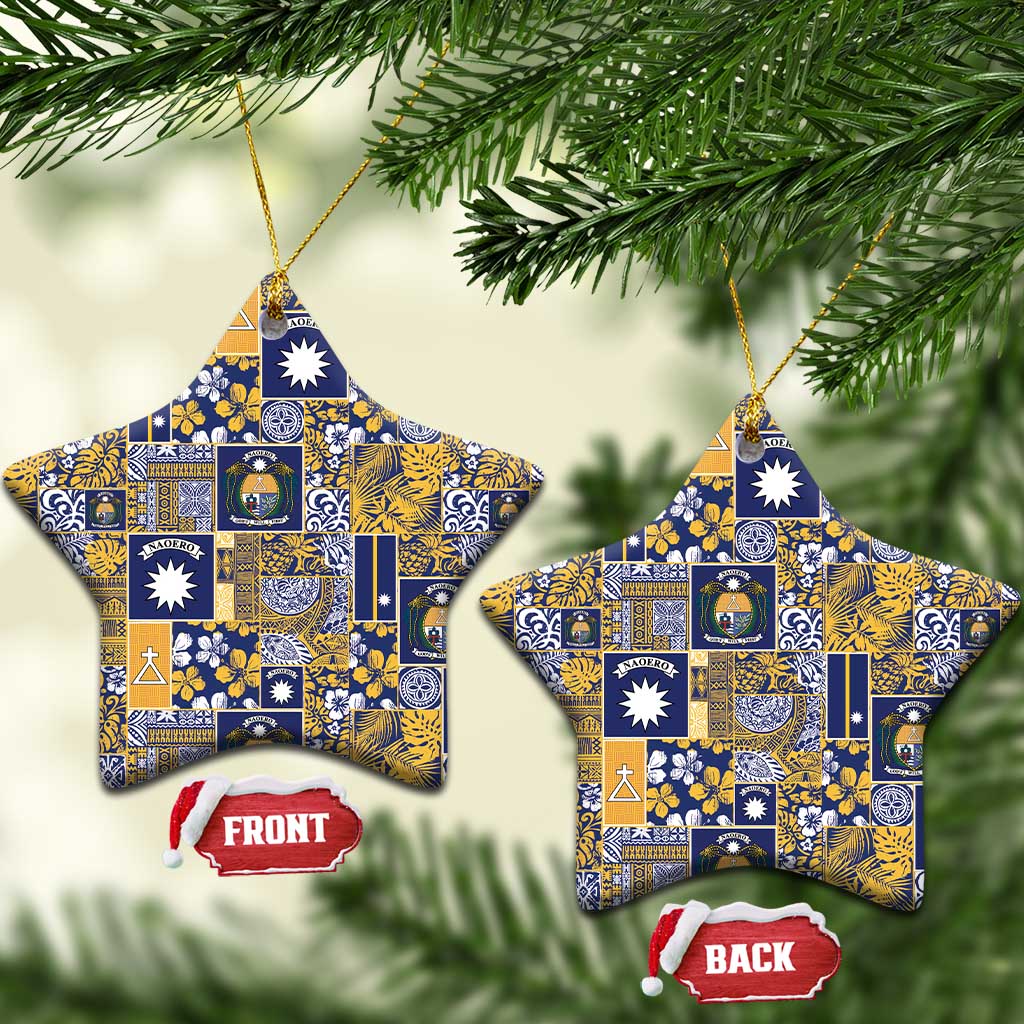 Ekamawir omo Nauru Ceramic Ornament Pacific Patchwork Xmas Vibes LT9 Star Blue - Polynesian Pride
