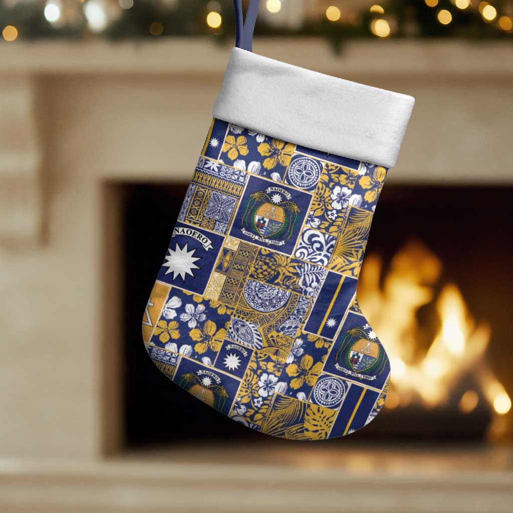 Ekamawir omo Nauru Christmas Stocking Pacific Patchwork Xmas Vibes LT9 Set of 2 Blue - Polynesian Pride