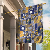 Ekamawir omo Nauru Garden Flag Pacific Patchwork Xmas Vibes LT9 House Flag Blue - Polynesian Pride