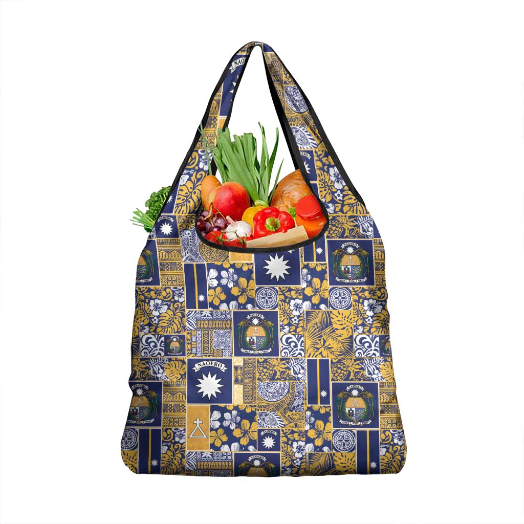Ekamawir omo Nauru Grocery Bag Pacific Patchwork Xmas Vibes LT9 1-pack One Size Blue - Polynesian Pride