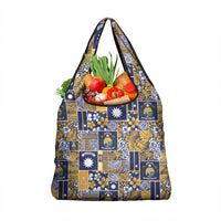 Ekamawir omo Nauru Grocery Bag Pacific Patchwork Xmas Vibes LT9 1-pack One Size Blue - Polynesian Pride