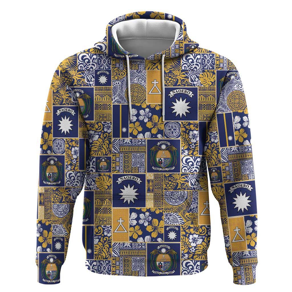 Ekamawir omo Nauru Hoodie Pacific Patchwork Xmas Vibes LT9 Pullover Hoodie Blue - Polynesian Pride