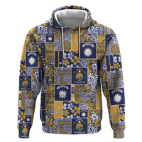 Ekamawir omo Nauru Hoodie Pacific Patchwork Xmas Vibes LT9 Pullover Hoodie Blue - Polynesian Pride