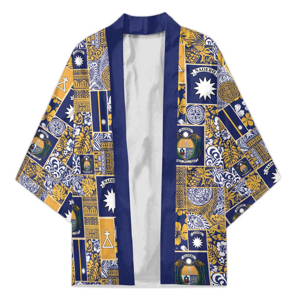 Ekamawir omo Nauru Kimono Pacific Patchwork Xmas Vibes LT9 Unisex Blue - Polynesian Pride