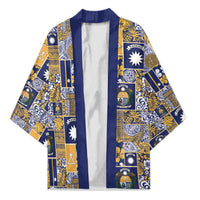 Ekamawir omo Nauru Kimono Pacific Patchwork Xmas Vibes LT9 Unisex Blue - Polynesian Pride