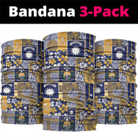 Ekamawir omo Nauru Neck Gaiter Pacific Patchwork Xmas Vibes LT9 package One Size: 25*50cm Blue - Polynesian Pride