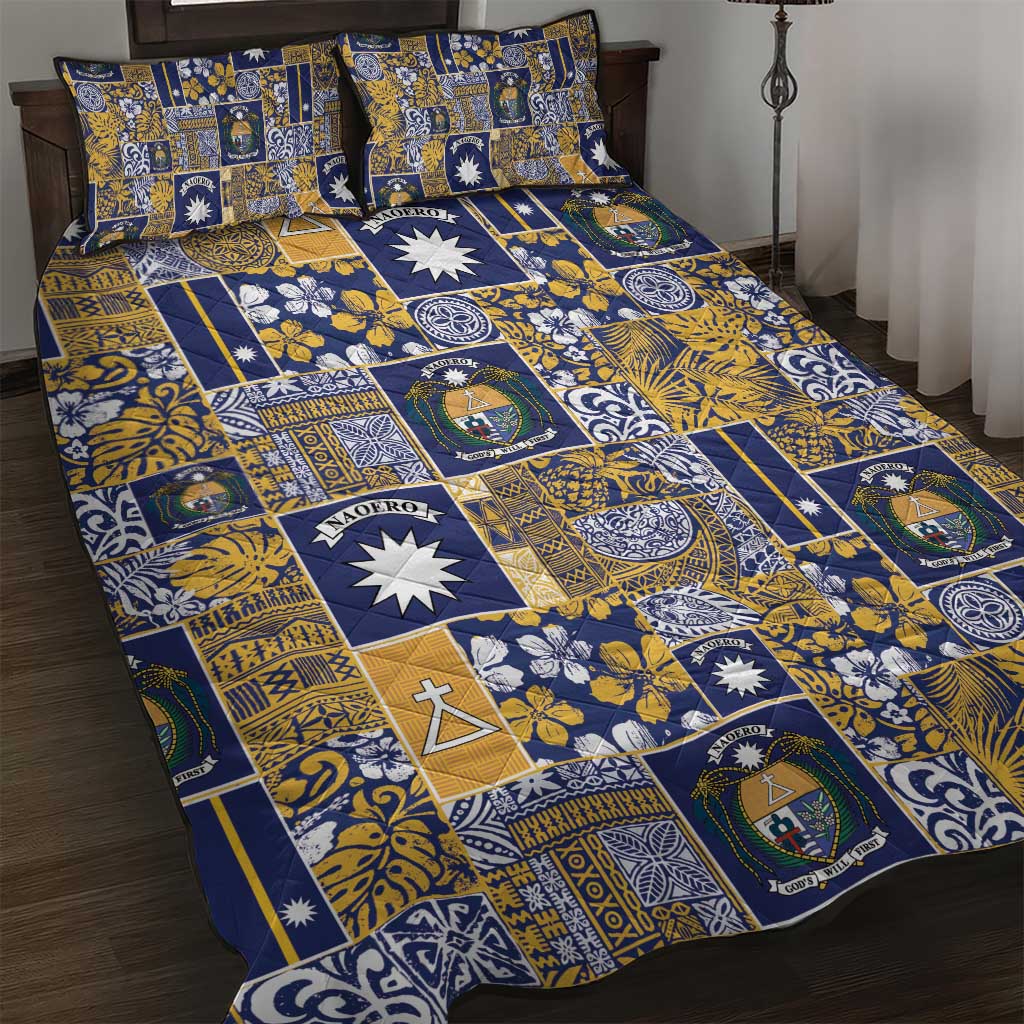 Ekamawir omo Nauru Quilt Bed Set Pacific Patchwork Xmas Vibes LT9 Blue - Polynesian Pride