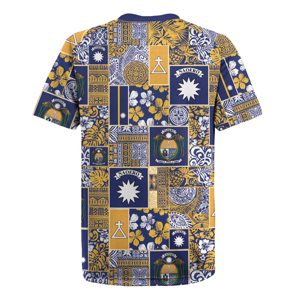 Ekamawir omo Nauru Rugby Jersey Pacific Patchwork Xmas Vibes LT9 - Polynesian Pride