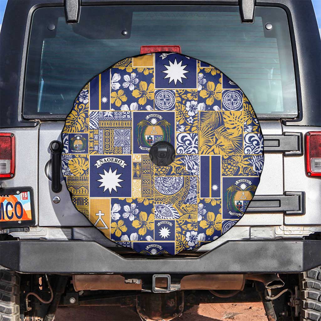 Ekamawir omo Nauru Spare Tire Cover Pacific Patchwork Xmas Vibes LT9 Blue - Polynesian Pride