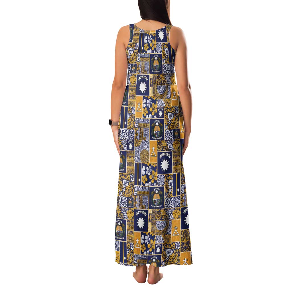 Ekamawir omo Nauru Tank Maxi Dress Pacific Patchwork Xmas Vibes LT9 - Polynesian Pride