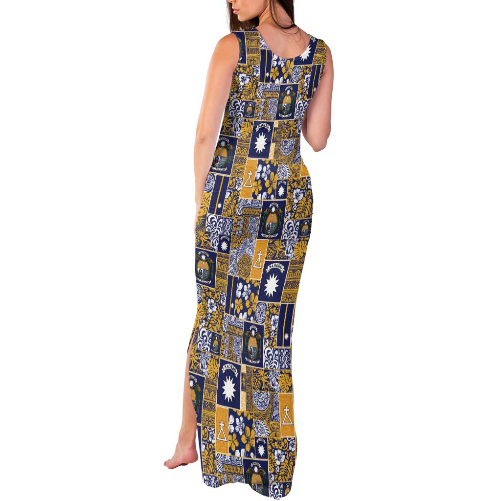 Ekamawir omo Nauru Tank Maxi Dress Pacific Patchwork Xmas Vibes LT9 - Polynesian Pride