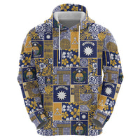 Ekamawir omo Nauru Zip Hoodie Pacific Patchwork Xmas Vibes LT9 - Polynesian Pride