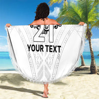 New Zealand Koru Fern Custom Beach Blanket Simple Taniko Motif LT9 - Polynesian Pride