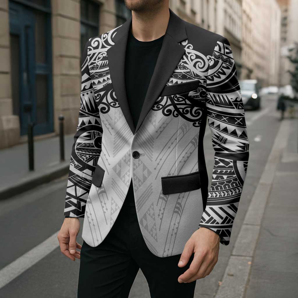 New Zealand Koru Fern Custom Blazer Simple Taniko Motif LT9 - Polynesian Pride